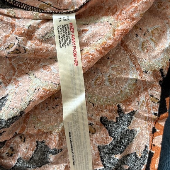 Free People Off-Shoulder Floral Mini Dress - Black, Cream, Orange - Picture 9 of 9